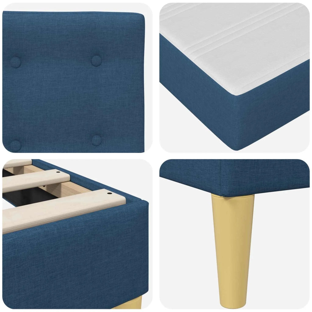 Struttura letto con materasso Blu 200 x 200 cm Tessuto 3415132