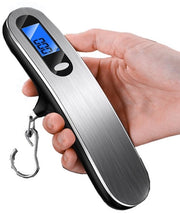 Pesa bagaglio digitale - Pesa bagaglio elettronica portatile - Pesa bagaglio elettronica - Massima carico 50 kg - 4 funzioni di pesatura - Schermo LCD - Precisione di pesatura - Adatto per uso domestico e viaggio - Colorazione argento