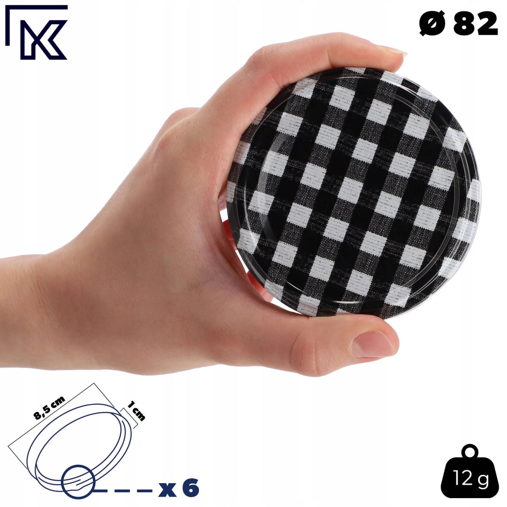 Tappi per barattoli KADAX, diametro 82 mm, confezione da 10 pezzi