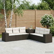 Set di divani 7 pz Nero e Bianco Crema 3448835