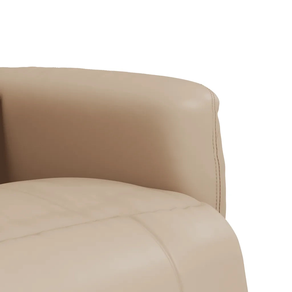 Divano Sedia-Poltrona Reclinabile Massaggi Poggiapiedi Cappuccino Similpelle 562053