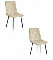 Set di 2 sedie Valora Tyra in velluto beige chiaro con gambe nere