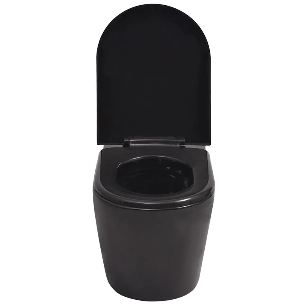 WC a Muro con Sciacquone Nascosto in Ceramica Nera CFW7296190