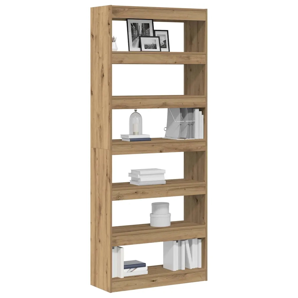 Armadio per Libri 6 livelli 80 x 30 x 198 cm Rovere artigianale 3333922
