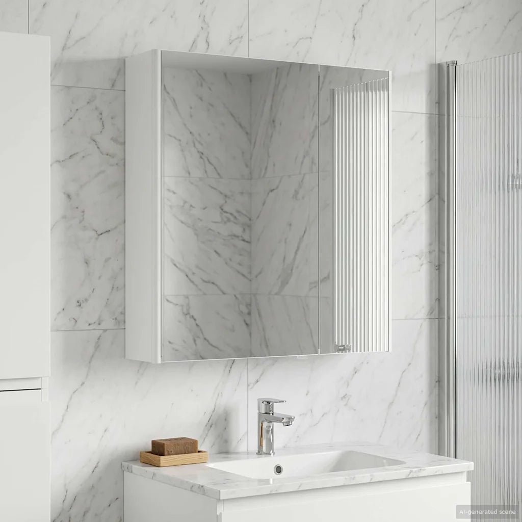 Mobiletto per specchio da bagno Bianco 63,5 x 15,5 x 70 cm 889239