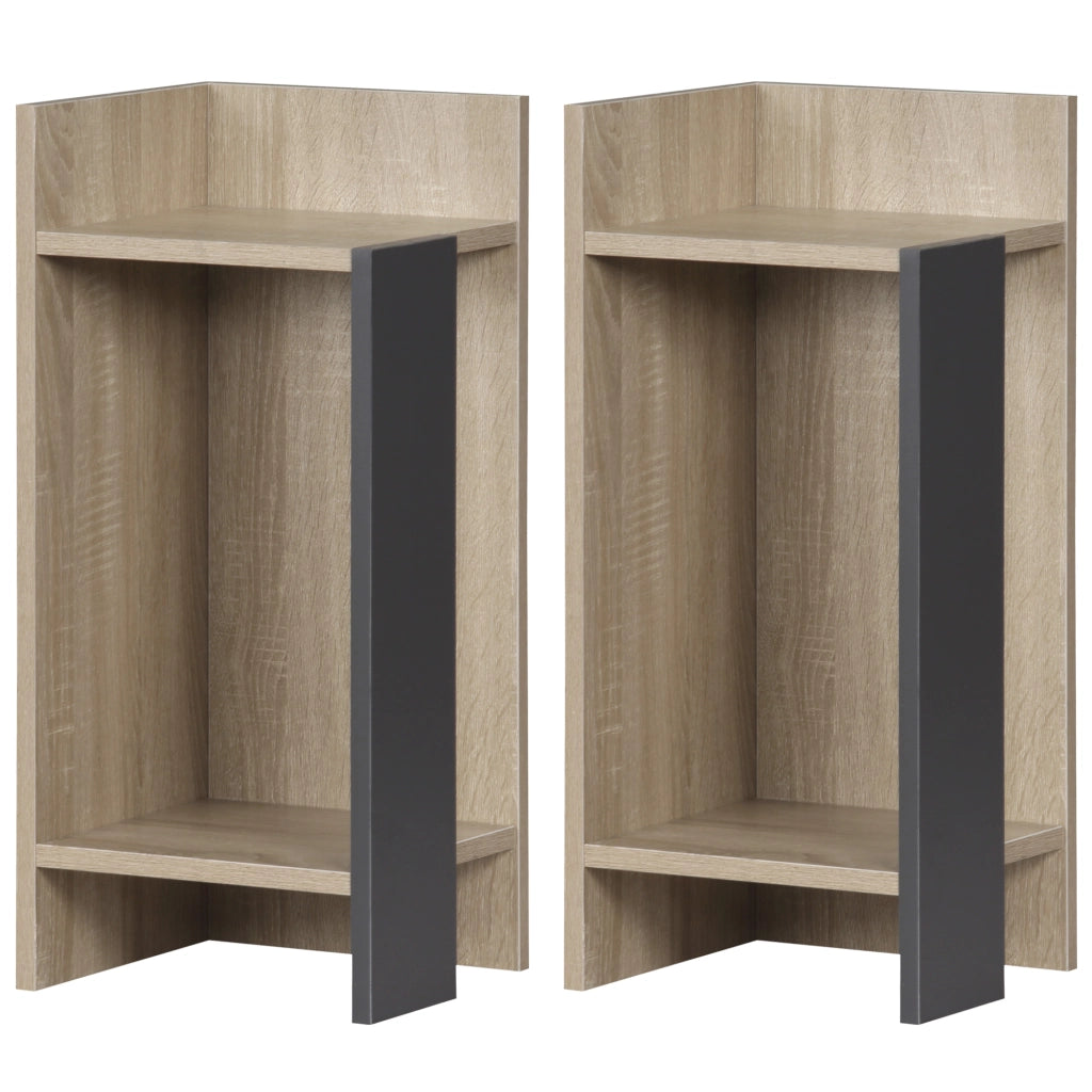 Comodino Grigio Moderno con Ripiano Aperto ¨C Zephmum ¨C 27x25x60cm