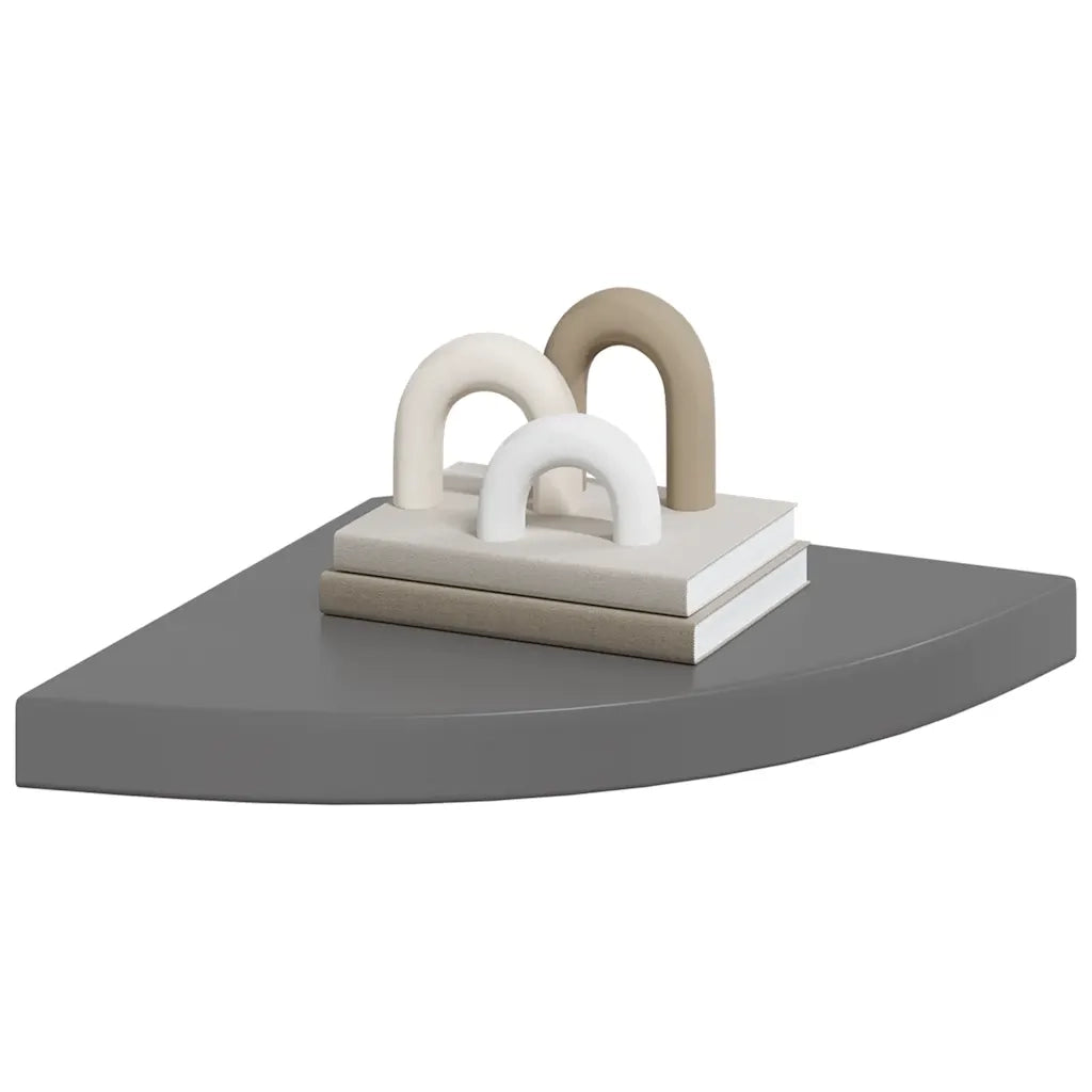 Scaffale Angolare a Parete Grigio Lucido 35x35x3,8 cm in MDF 323913