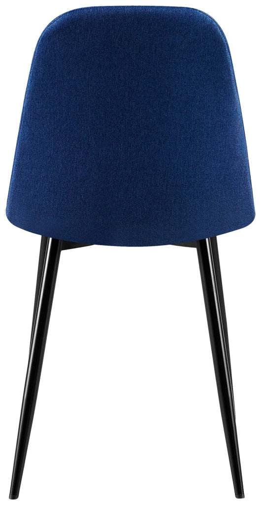 Sedia Giverny con cuciture decorative Tessuto,blu