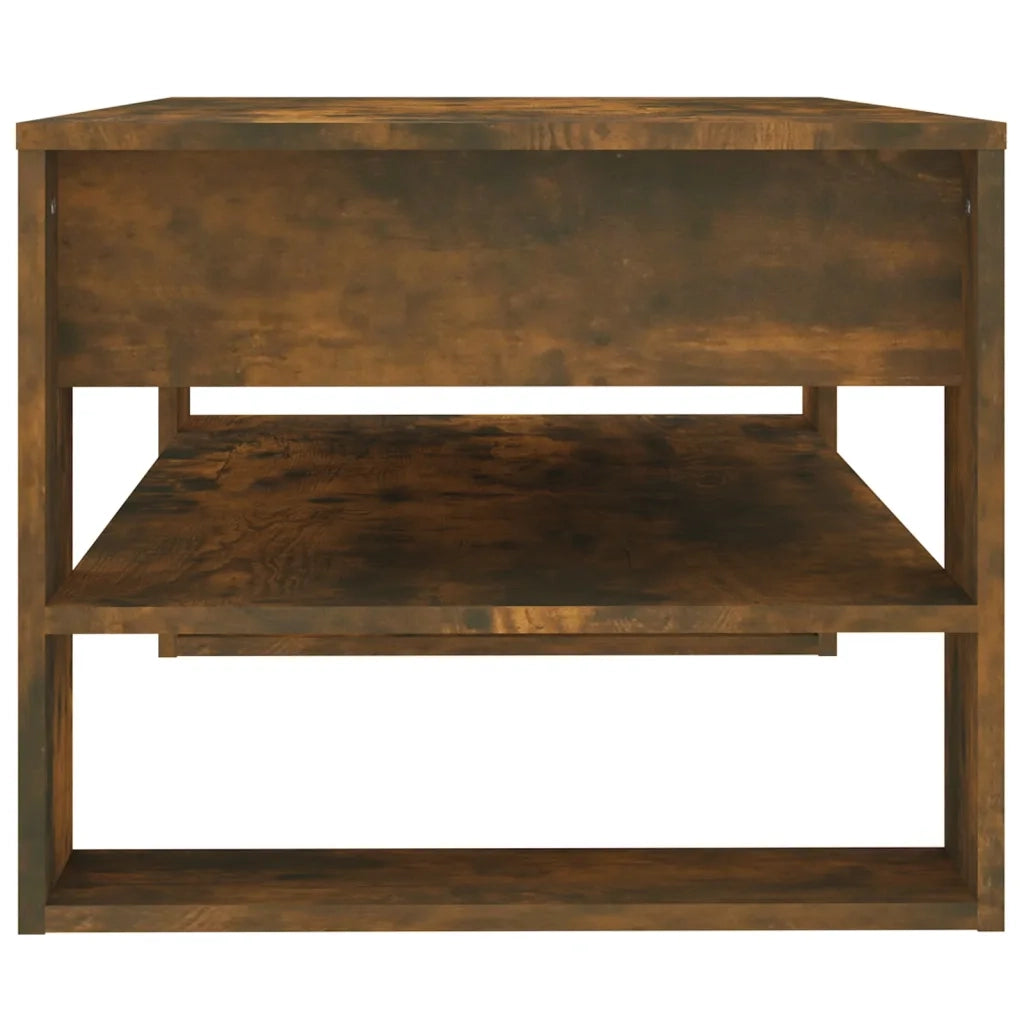 Tavolino da Salotto Rovere Fumo 102x55x45 cm Legno Multistrato 816928