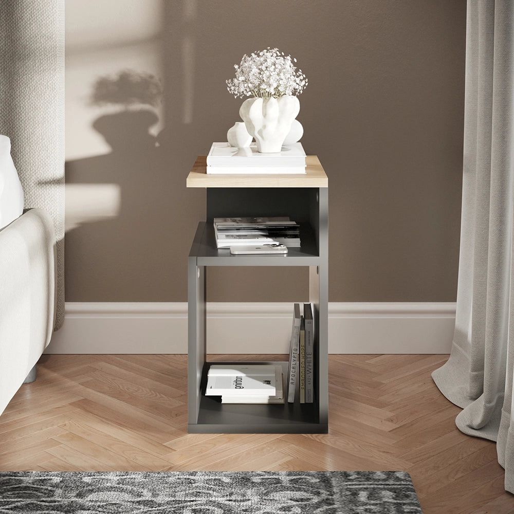 Vicco Comodino camera da letto Antracite/quercia dorata 25 x 65.3 cm