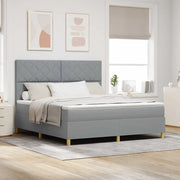 Letto a Sorgente LED Grigio chiaro 180 x 200 cm Tessuto 3343194