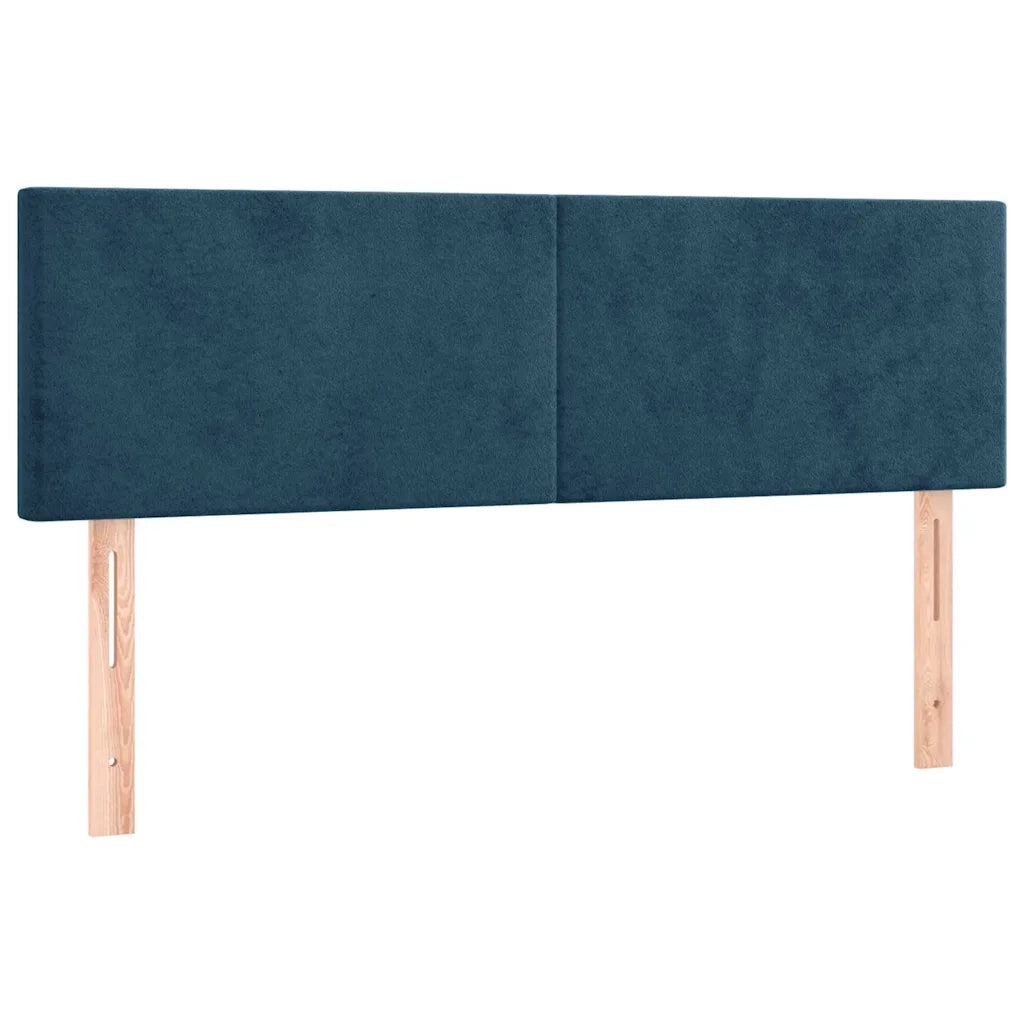Letto a Molle con Materasso e LED Blu Scuro 140x200 cm