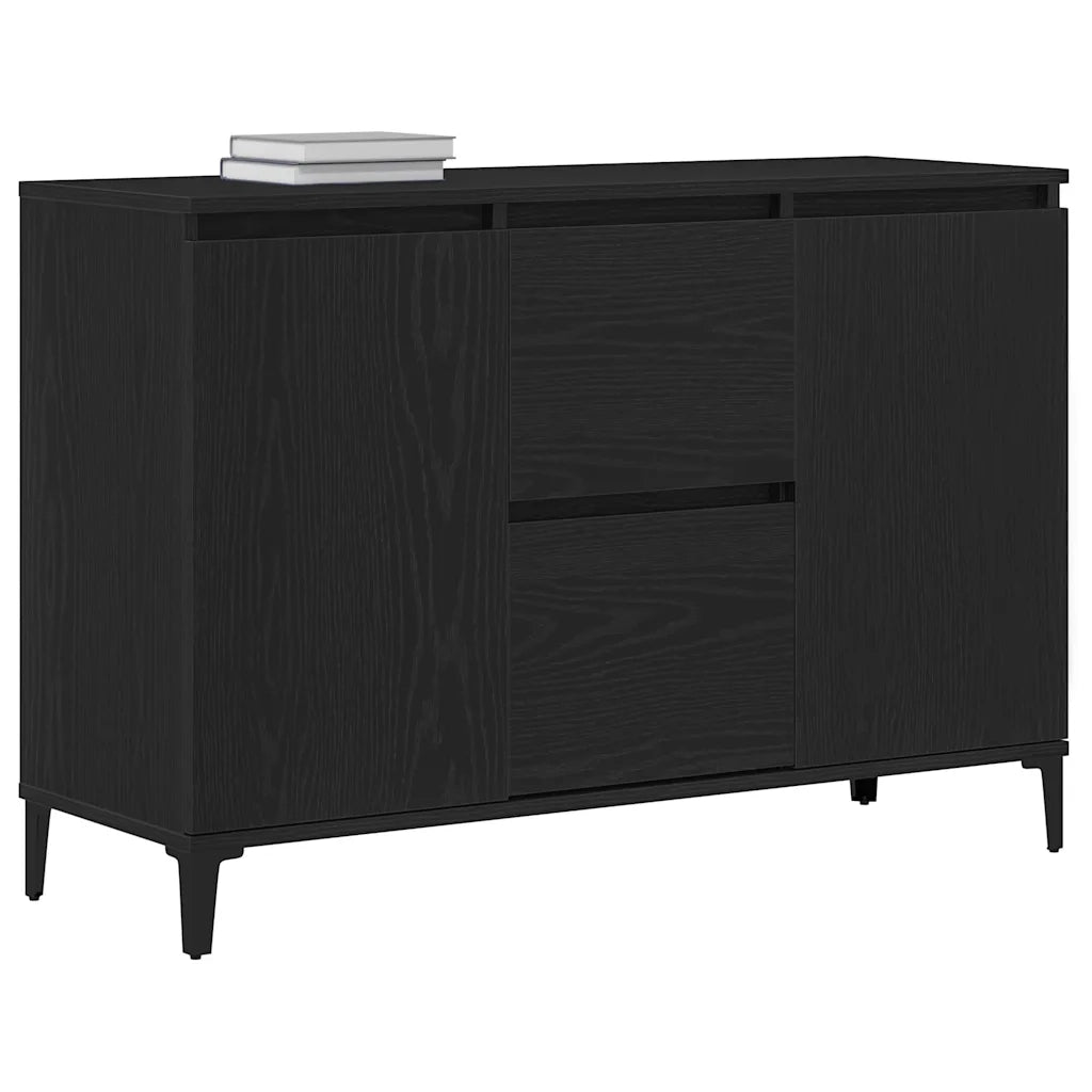Credenza-Buffet-Armadio da cucina Rovere Nero 104 x 35 x 70 cm Legno multistrato