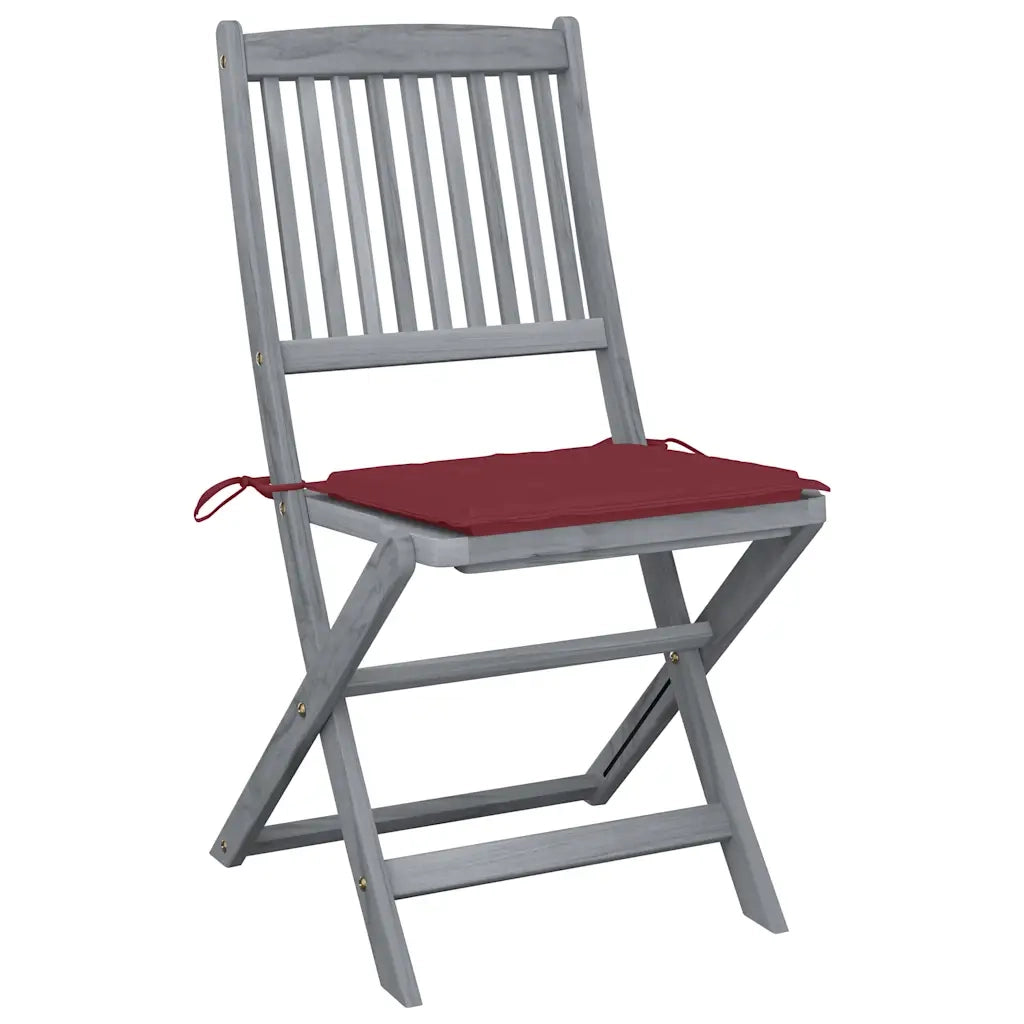 Sedie da Giardino Pieghevoli 6pz con Cuscini in Massello Acacia 3065443