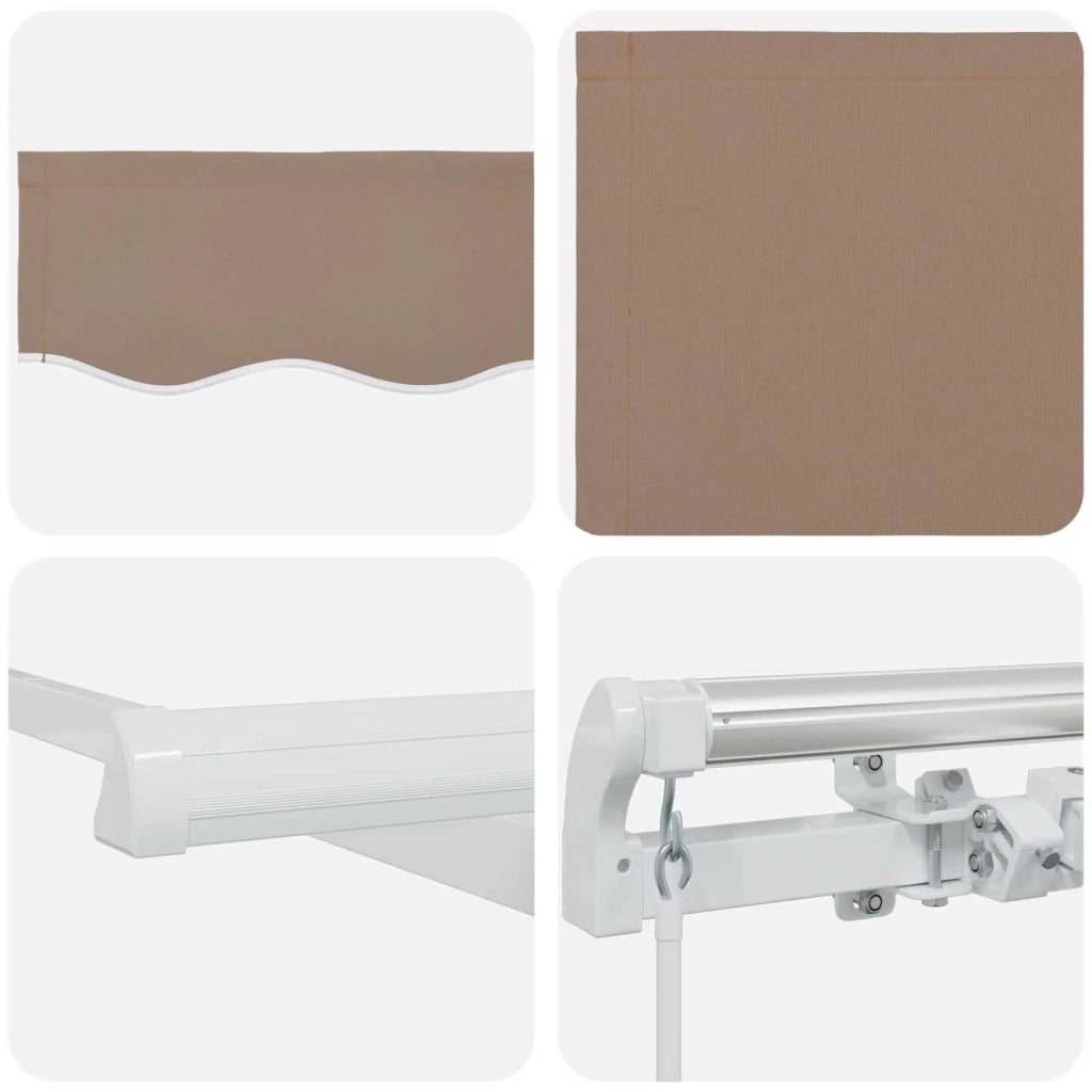 Tenda retrattile Tortora 4 x 2 m Tessuto 3425822