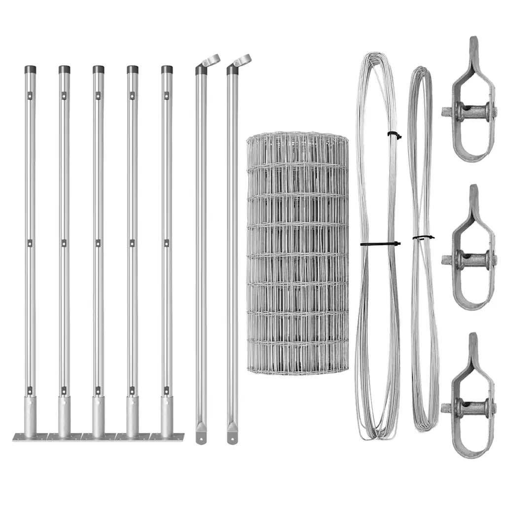 Recinzione da Giardino | Recinzione con Posto Argento 0,4 x 10 m Acciaio