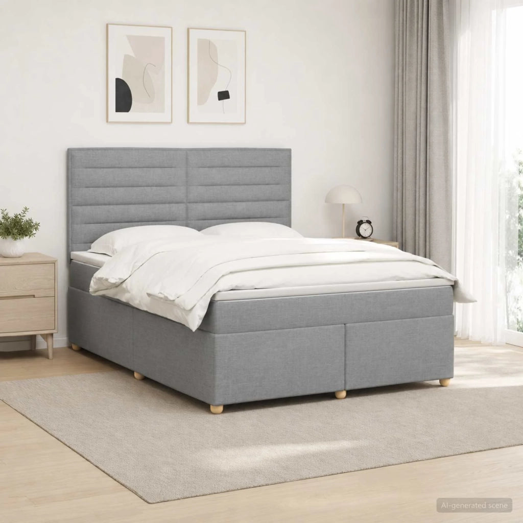Letto box spring con materasso Grigio Chiaro 140 x 190 cm 3455336