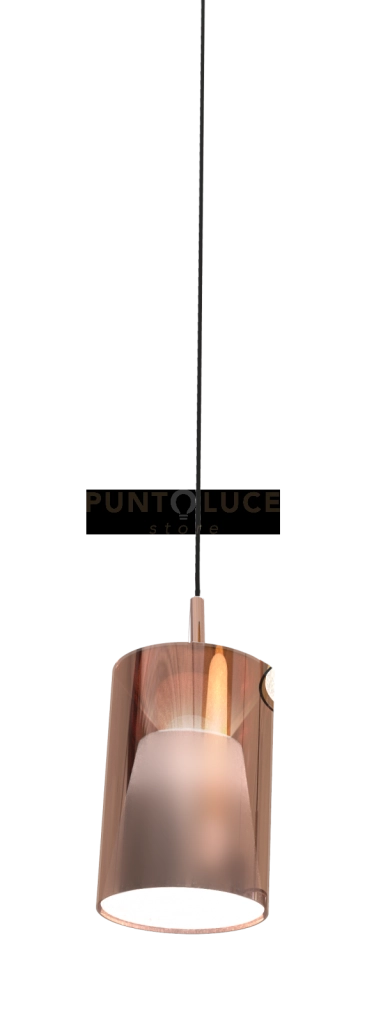ICONIC-P R Sospensione 1 luce struttura in metallo Rame con vetro rame attacco E27 diametro 15cm senza base