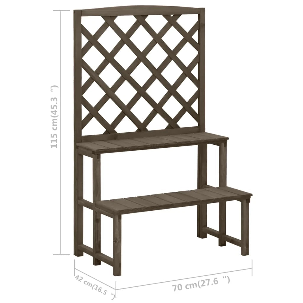 Supporto per piante e traliccio 70 x 42 x 115 cm in legno di abete grigio 02_0045025