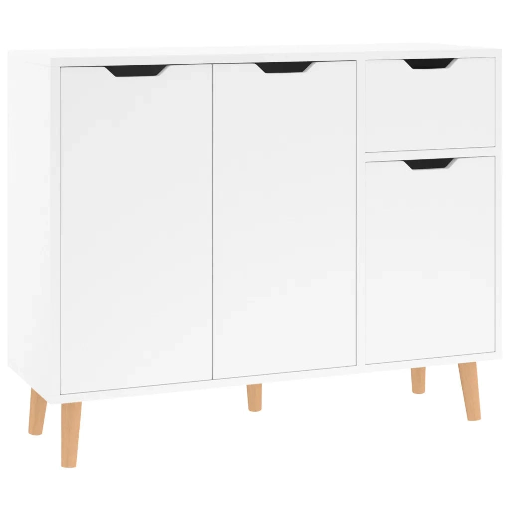 Credenza Bianco Lucido 90x30x72 cm in Legno Multistrato 326819