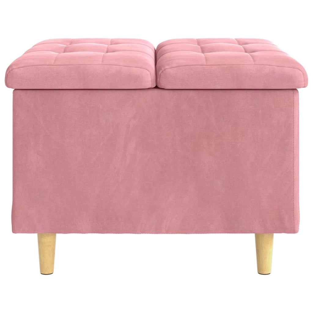 Pouf contenitore con cuscino Rosa 60 x 60 x 45 cm Velluto