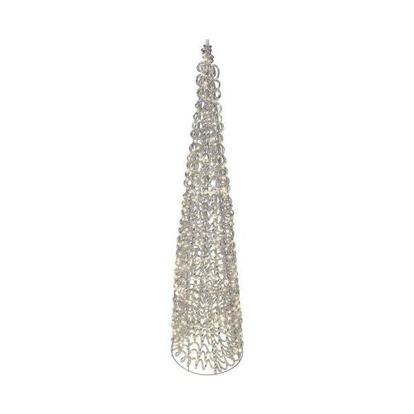 Decorazione luminosa natale amicasa 9493904 cono silver