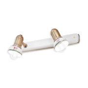Applique Classica Savona Metallo E Ceramica Ottone Brunito 2 Luci E14