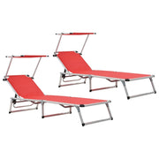 Lettini Pieghevoli con Tettuccio 2 pz Alluminio Textilene Rossicod mxl 106229
