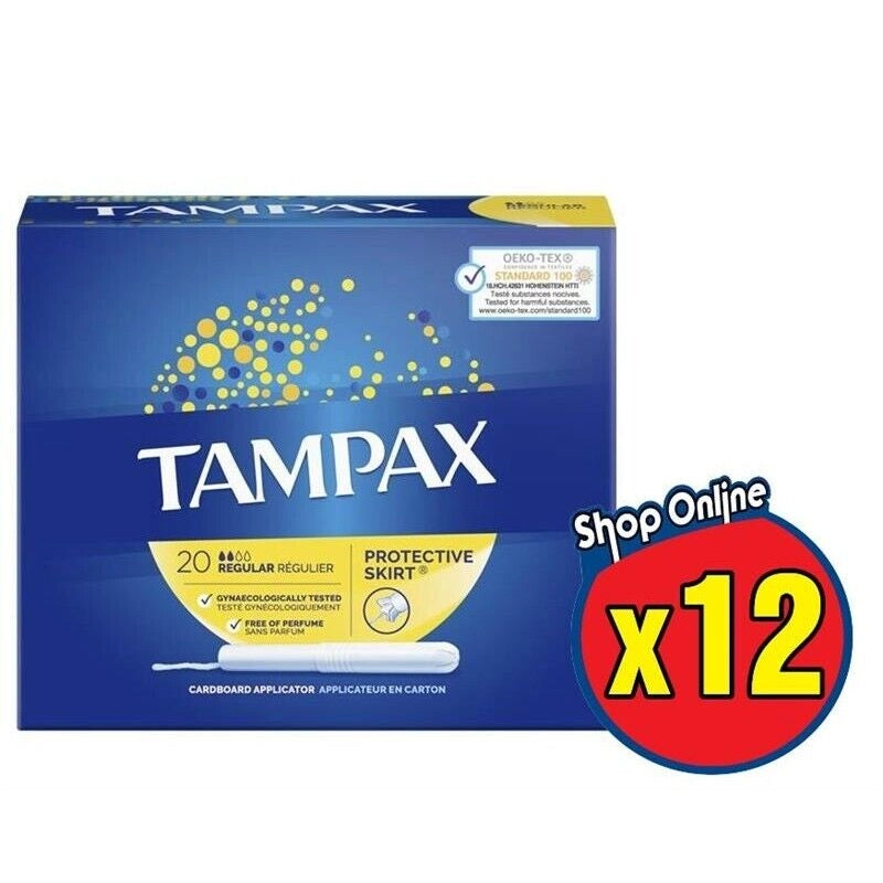 SET 12 TAMPAX BLUE BOX ASSORBENTI INTERNI REGULAR FLUSSO NORMALE DA 20 PZ