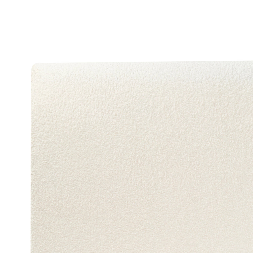 Letto con cassetti in bouclé 160 x 200 cm con rete a doghe design moderno scandinavo bianco crema