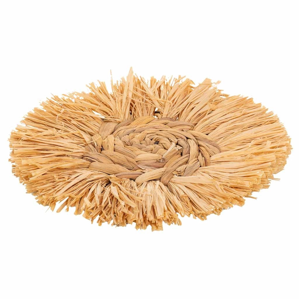 Figura decorazione murale in fibra naturale marrone d39x02h