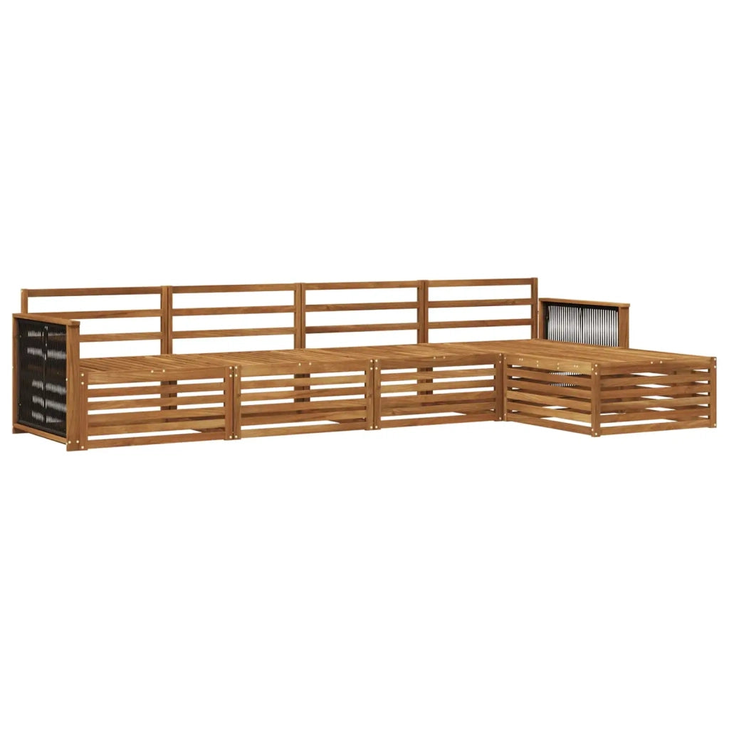 Set di divani da esterno 5 pz Naturale Legno di Acacia Massello 3383232