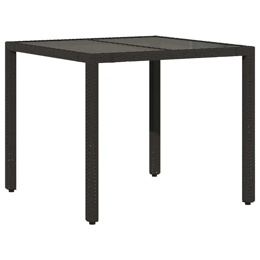 Set da Pranzo per Giardino 3 pcs Nero polyrattan