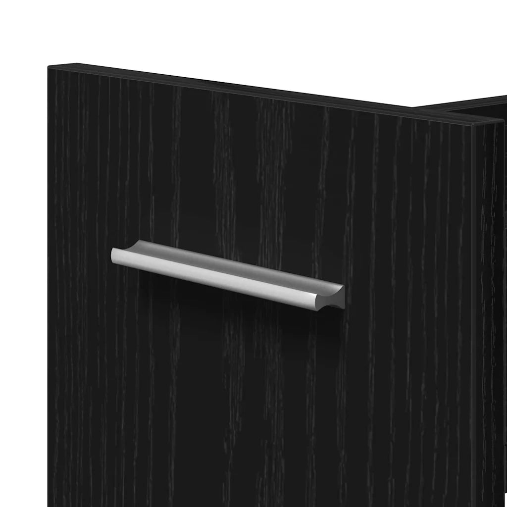 Armadietto con ruota Rovere Nero 60 x 22 x 79 cm 869140