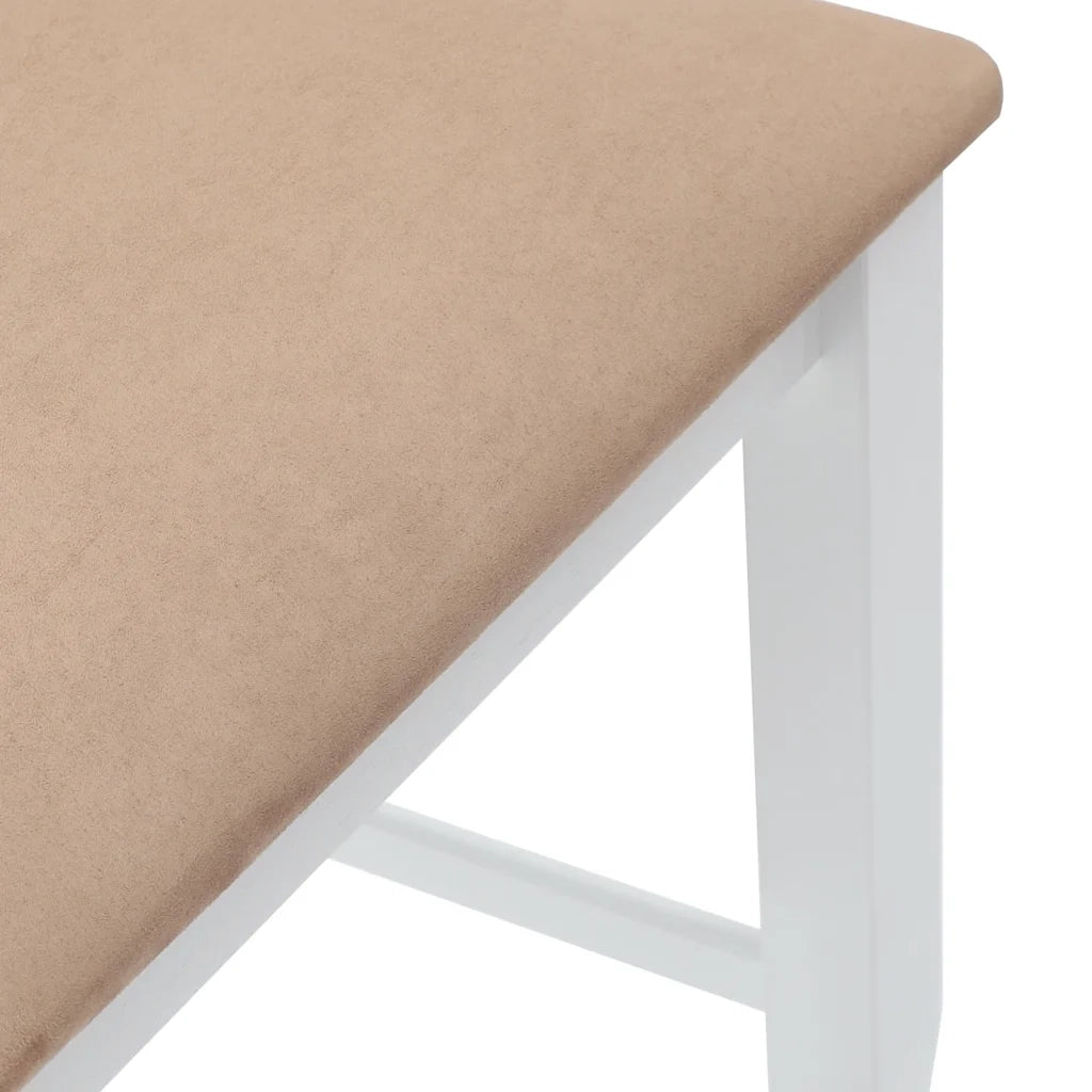 Sgabelli da Bar con Cuscini 2 pz Bianco Legno Massello di Hevea 4102575