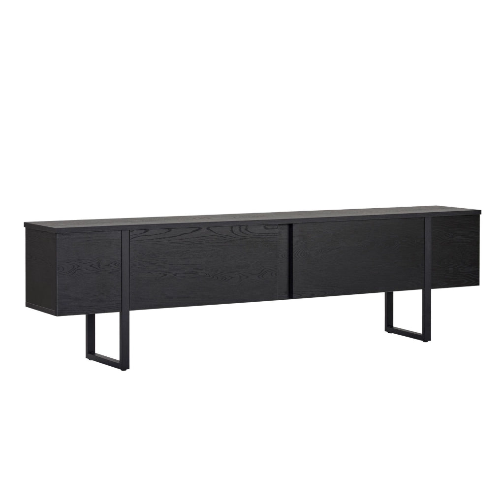 Supporto TV in legno "Onera" - 180 x 30 x 50 cm - Nero / Legno nero