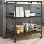 Carrello da Cucina-Scaffale per Cucina Rovere Marrone 100,5x50x105 cm