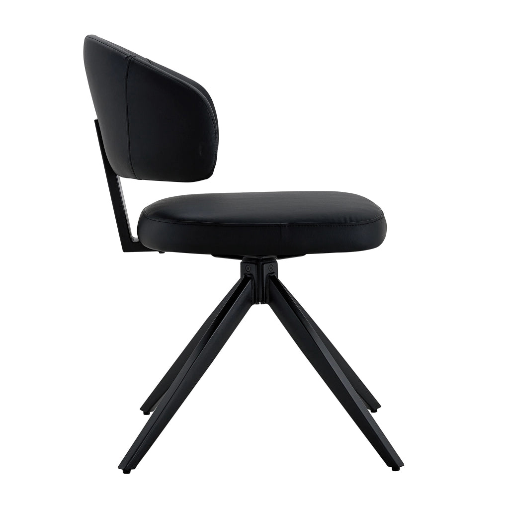 SEDIA Set da 2 pezzi girevoli in PU nero per sala da pranzo