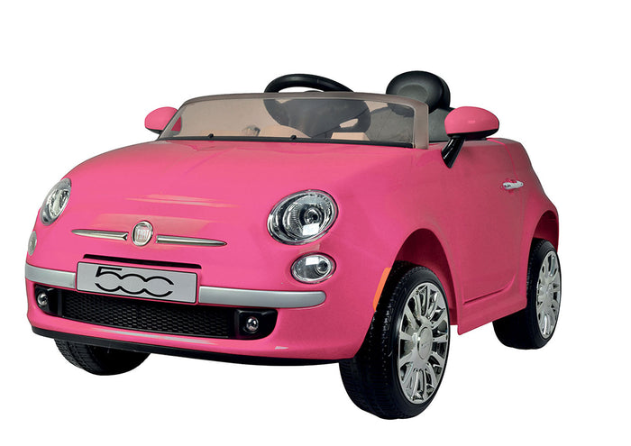 Macchina Elettrica per Bambini 12V con Licenza Fiat 500 Rosa