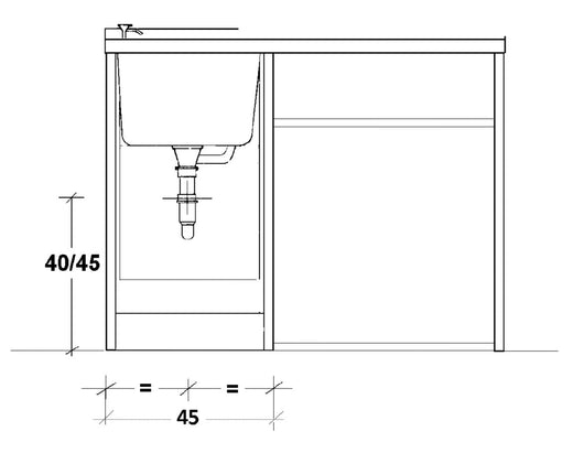 Lavatoio e Coprilavatrice 109x60x89cm Asse in Legno Montegrappa Edilla Bianco Sinistro con Cesto