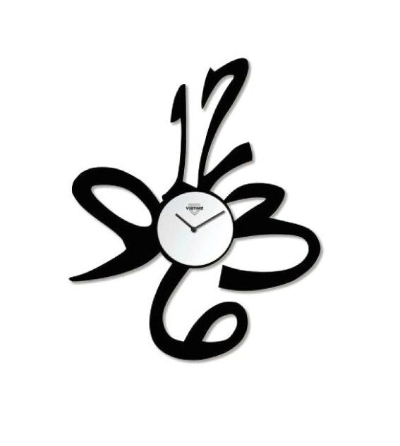 Orologio da Parete in metallo numeri nero satinato 60 cm