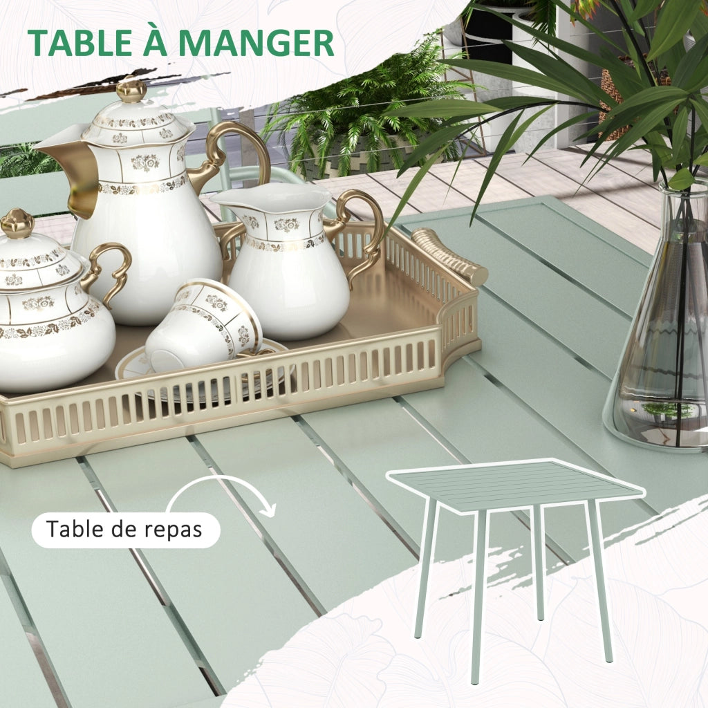 Set tavolo e sedie da giardino 5 pezzi ¨C zephmum ¨C verde chiaro, acciaio