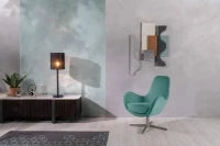 E-STYLO Poltrona girevole moderna dal design elegante e confortevole, perfetta per arricchire qualsiasi soggiorno, studio o area living, L.P.H 72 x 64 x 85 cm