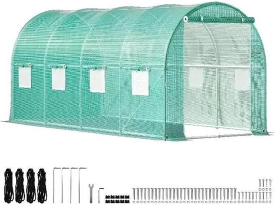 Casa di Cura Professionale per Giardino - Impermeabile - Entrata a Walk-in - Con Finestre - 215 cm di Altezza