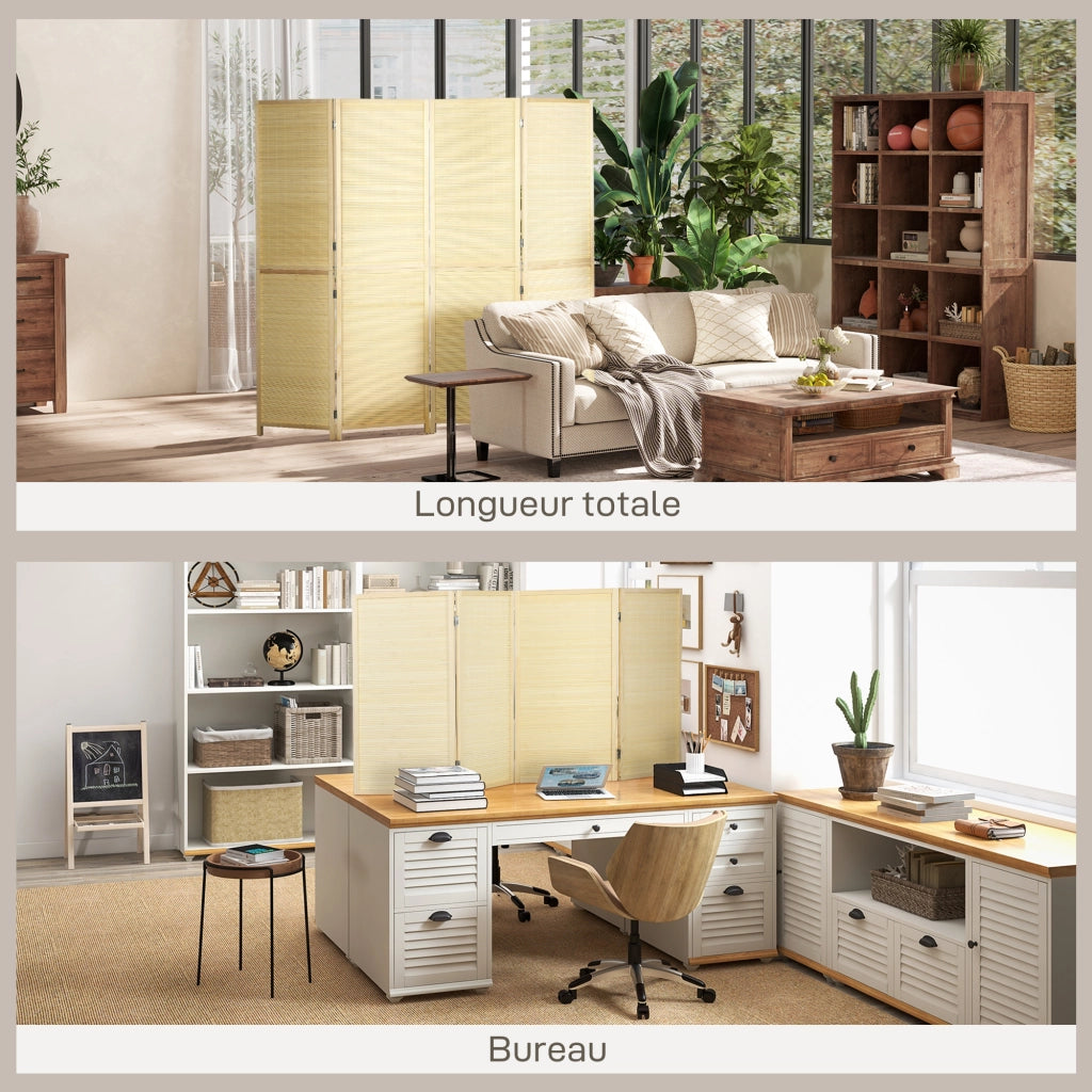 Paravento in bamb¨´ 4 pannelli 180x180 cm ¨C zephmum ¨C naturale