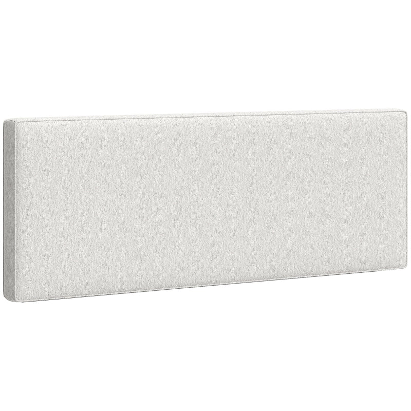 Testiera imbottita da parete 160 x 10 x 60 cm, rivestimento effetto lino, bianco crema