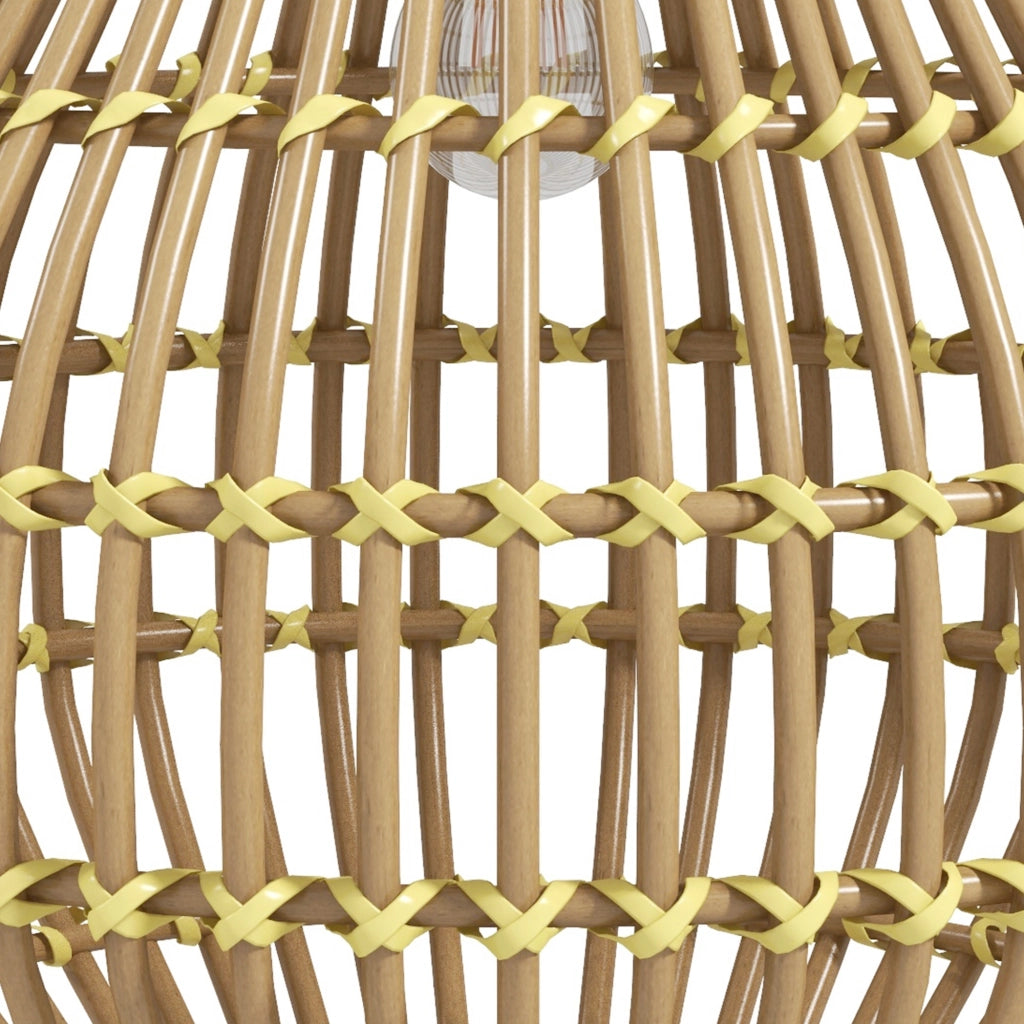 Lampada Solare da Giardino in Rattan ¨C zephmum ¨C Giallo 31x31x32 cm