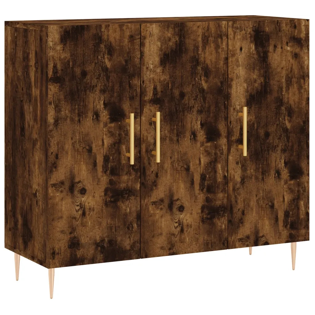 Credenza Rovere Fumo 90x34x80 cm in Legno Multistrato 828097
