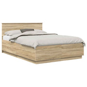 Letto matrimoniale | Letto per adulti | Struttura del letto con testiera Rovere Sonoma 140 x 200 cm