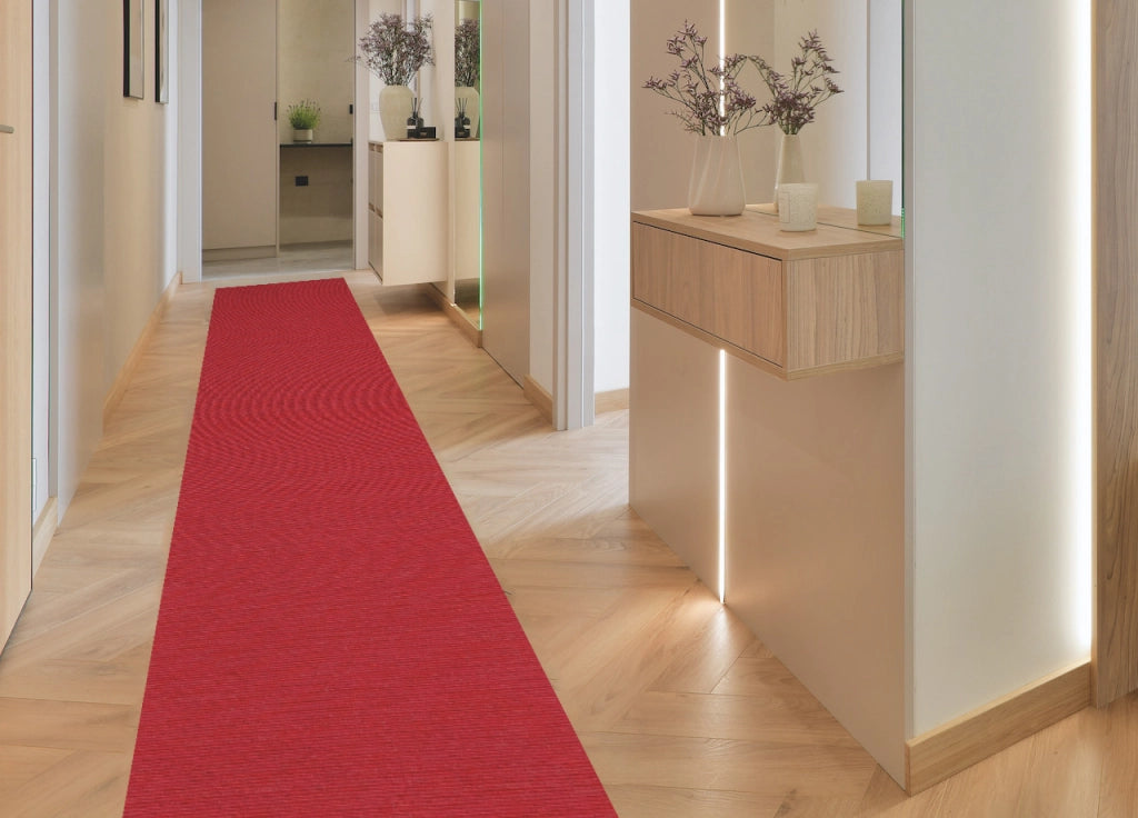 Tappeto Passatoia Cucina Antiscivolo Linea Essenziali By Suardi Tinta Unita Rosso - 60x90 - Rosso
